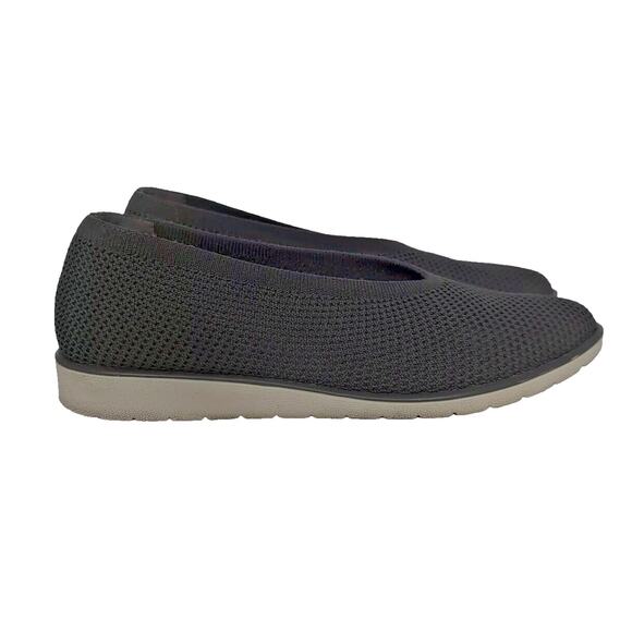 Eileen Fisher Heaven Stretch Knit Wedge Ballet Flats Women's Size 8.5 Gray Shoes - Picture 1 of 10